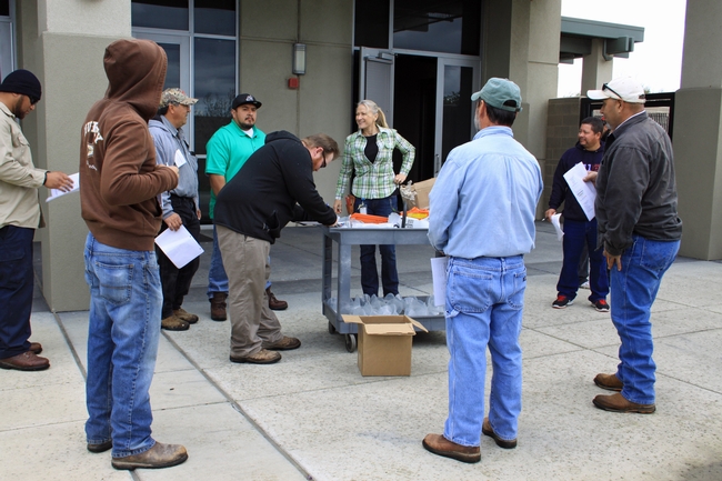 UCCE advisor Karrie Reid (center) with Green Gardener training participants in San Joaquin County.
