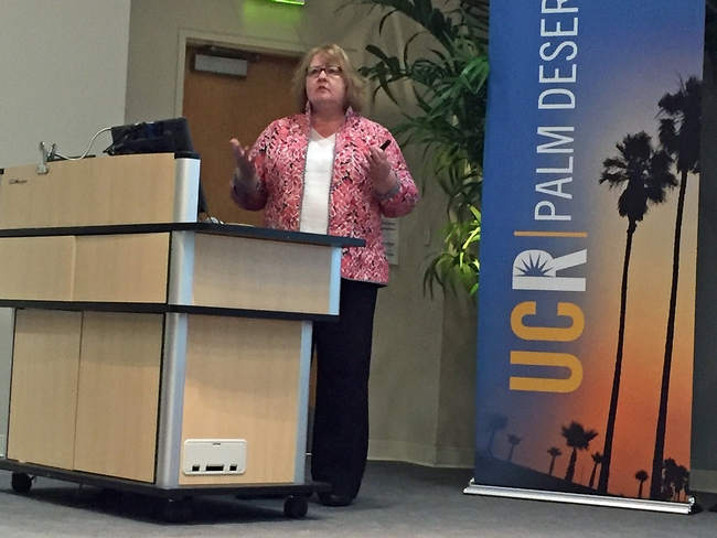 UC ANR Associate Vice President Wendy Powers was the symposium's plenary session keynote speaker.