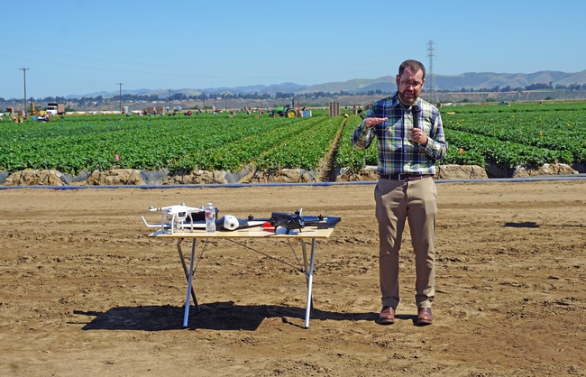 Greg Crutsinger of Scholar Farms said drones can be useful in ag production for spotting variations in crop vigor, where farmers can then sample plants and manage problems.