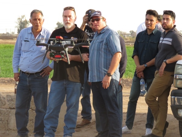 Wes Matejovsky lands a drone at Desert Research Extension Center workshop