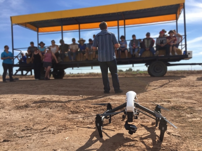 Sean Hogan explains drone science for Farm Smart visitors