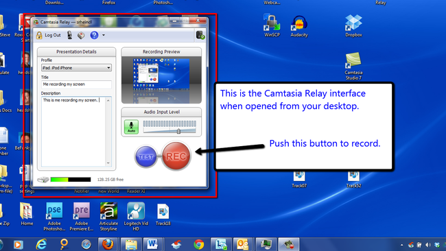 Camtasia Relay from desktop