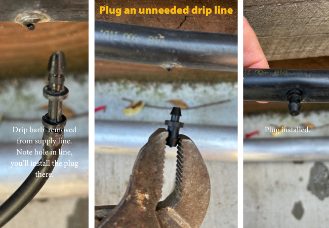 Three steps to install a dripline plug