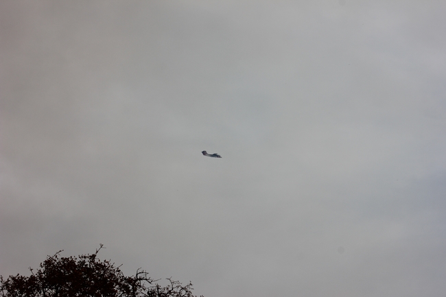 A spotter plane circles the fire making sure the smoke is rising to the proper altitude and not effecting air quality.