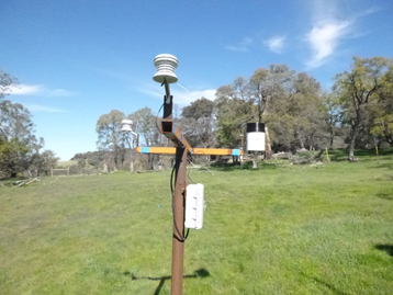 This is a photo of the new weather station in the Forage Production Plot-taken 3/7/18.
