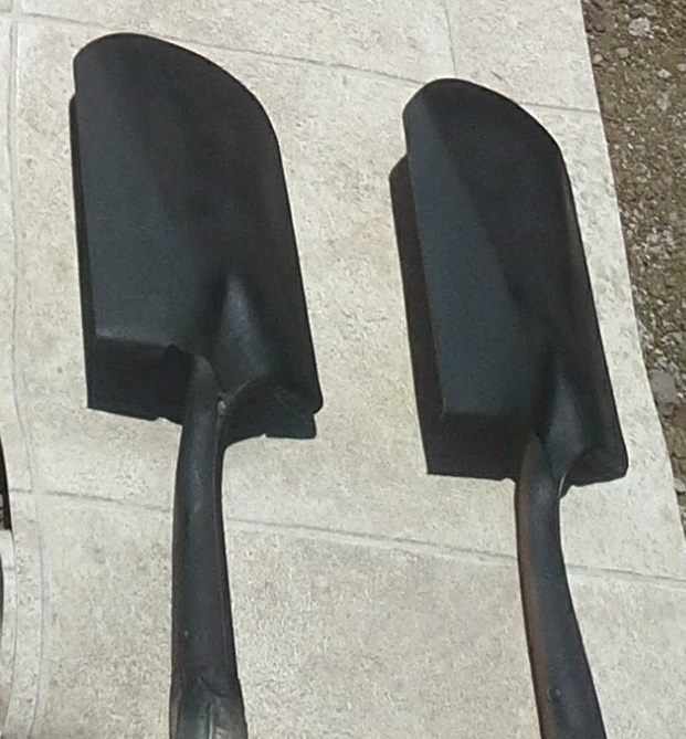 Cleaned and painted shovels