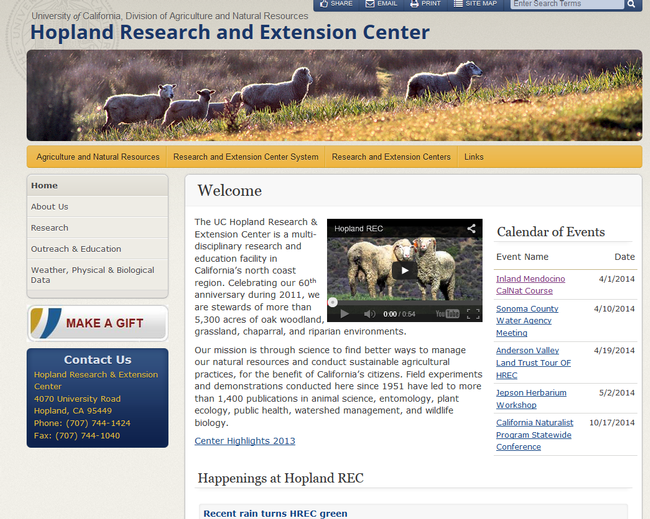 Hopland REC's new site