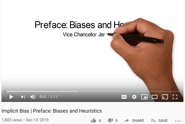 Screen shot of UCLA Implicit Bias Video Series Preface (Biases and Heuristics)