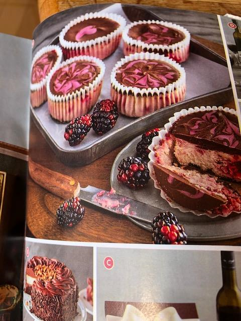 Heavily reverted blackberries depicted in high end holiday retail catalog.