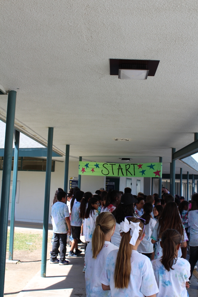 students lined up to start the 3K run