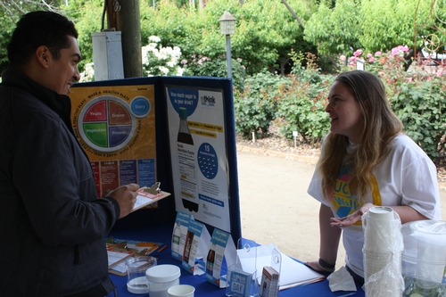 Nutrition Educator Ashley Abrahamson shares information about sugar sweetened beverages at ReThink Your Drink Day