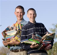 4-H'ers Kyle and Brady Baldwin donated 10,000 books.