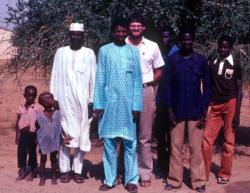 Jeff Dahlberg, center, during his Peace Corps service in Niger, Africa.