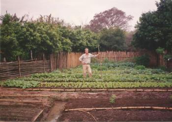 Mark Bolda in a market garden he helped a local family develop in Ybytymi. 'The lettuce and carrots did well, some other healthy additions like Napa cabbage didn't sell at all,' Bolda said.