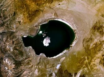 Lake bed sedimentments at Mono Lake, above, and other lakes show that California regularly suffers drought cycles.