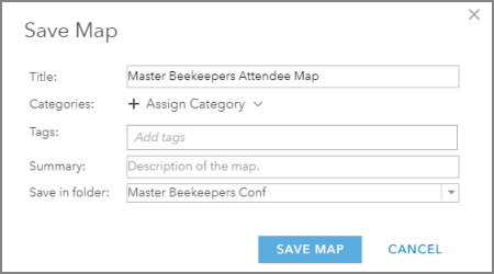 Save your web map in the same folder as the CSV file