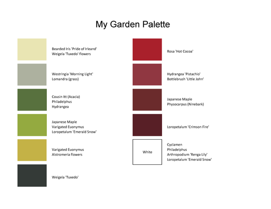 A painter's palette or colors