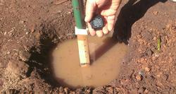 It’s easy to check your soil's drainage; dig a hole, fill it with water, and time how long it takes to drain. Photo:  San Diego Water Authority