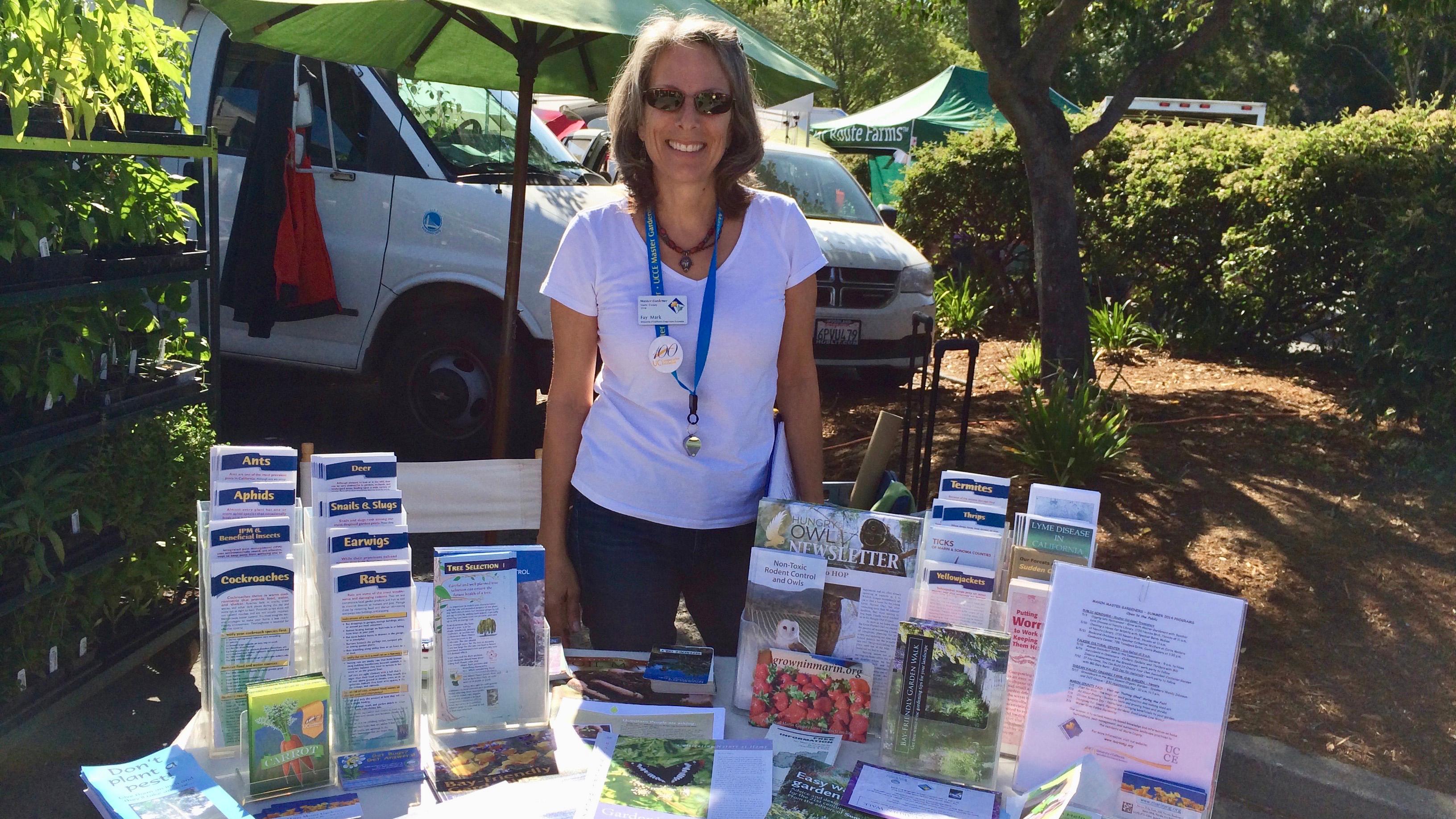 UC Marin Master Gardeners host a table at select farmers markets to provide gardeners with help and advice.