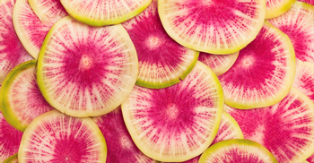 Slices of watermelon radishes. Photo: Michele Blacksell, Unsplash