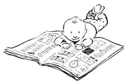 child reading newspaper