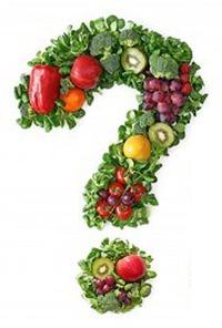 Question mark made out of food graphic