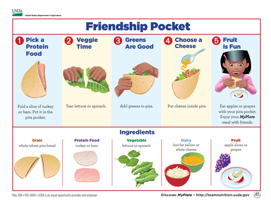 Time to eat! Make a friendship pocket.
