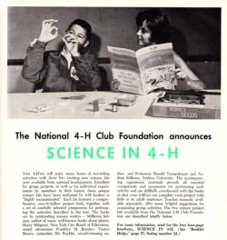 Shaffer, E. (ed). (1964, December). The national 4-H club foundation announces science in 4-H. National 4-H News, 42(12), 26-27.