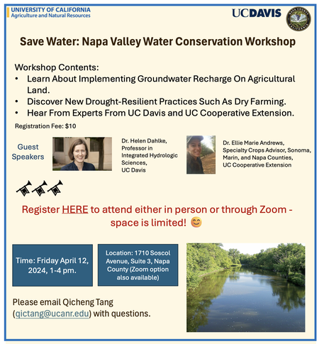Napa Water Conservation Workshop Flier