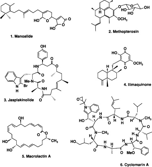Important Sea Grant drugs either marketed or in development as drugs or molecular probes.