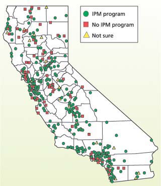Responding California school districts that reported having an IPM program in place in 2002.