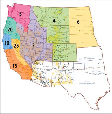 Western and Midwestern market regions for video cattle sales.