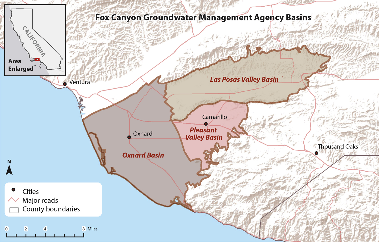 Fox Canyon Groundwater Management Agency (FCGMA) is a Special Act District created by the California legislature in 1982 to address seawater intrusion in three coastal basins in Ventura County. FCGMA was officially designated as the groundwater sustainability agency (GSA) for the three basins with the passage of the Sustainable Groundwater Management Act (SGMA) in 2014. Fox Canyon growers are facing pumping cuts of 40% or more under SGMA.