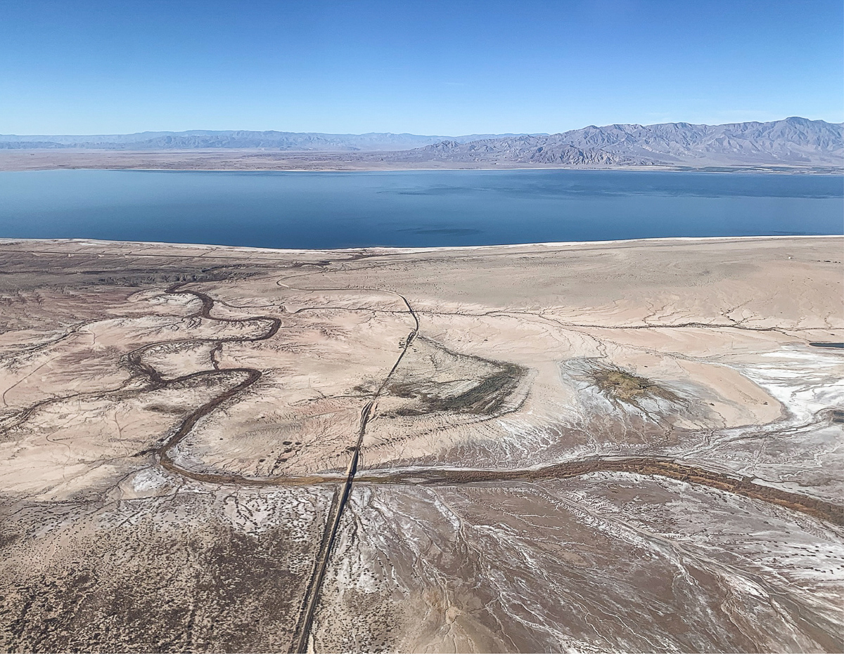 Previous riverine inputs into the Salton Sea that have since dried out. Without informed and timely strategies to address the decline in the Salton Sea, environmental and human health-related catastrophes will grow. Photo: Caroline Hung.