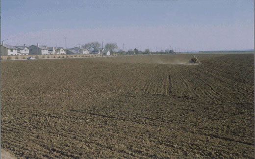 As cities expand, urban residents are coming into closer contact with agriculture, as shown here near Modesto.