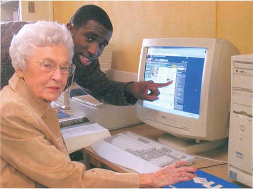 Nearly 90% of high school students surveyed were involved in extracurricular activities. Emmanuel Yeboah assists Helen Wincentsen at an Internet café in a downtown Vallejo church. In the school-based program, which is assisted by 4-H, teenagers learn how to teach computer skills. Yeboah is a senior at Jesse Bethel High School in Vallejo.