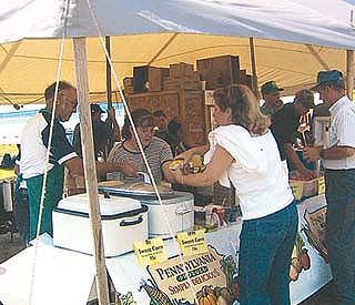 At Pennsylvania State University's Ag Progress Days, Bt sweet corn was offered to consumers alongside corn labeled as “IPM” (grown using integrated pest management), along with informational brochures.