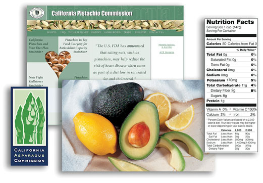 In California, some marketing programs have begun promoting the health benefits of crops such as pistachios and avocados, or providing nutrition facts (strawberries) and recipes (asparagus).
