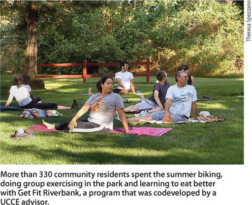 More than 330 community residents spent the summer biking, doing group exercising in the park and learning to eat better with Get Fit Riverbank, a program that was codeveloped by a UCCE advisor.