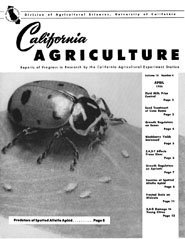 California Agriculture, Vol. 10, No.4
