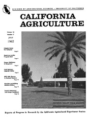California Agriculture, Vol. 16, No.7