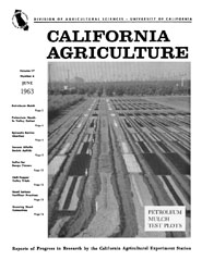 California Agriculture, Vol. 17, No.6