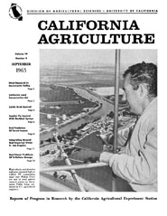 California Agriculture, Vol. 19, No.9
