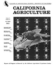 California Agriculture, Vol. 19, No.10