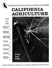 California Agriculture, Vol. 20, No.7