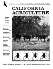 California Agriculture, Vol. 20, No.8