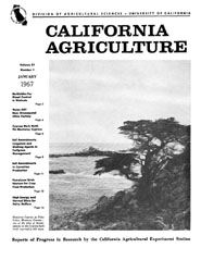 California Agriculture, Vol. 21, No.1