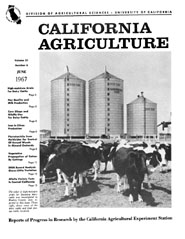 California Agriculture, Vol. 21, No.6