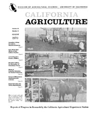 California Agriculture, Vol. 24, No.8