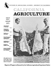 California Agriculture, Vol. 25, No.1